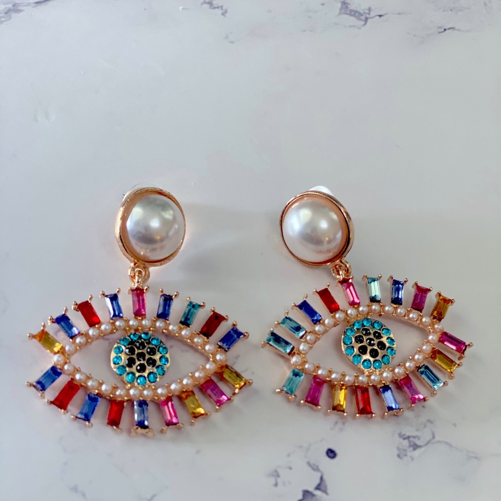 Evil eye earrings